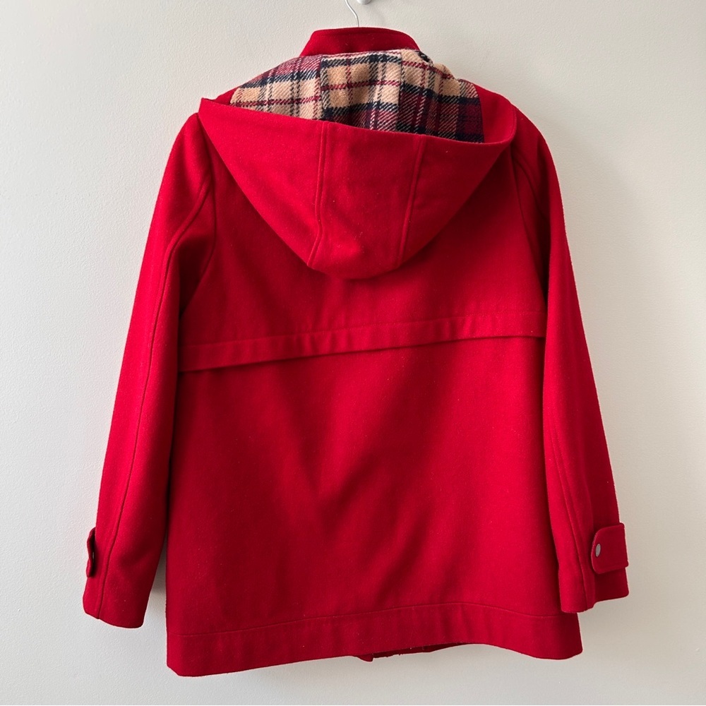 Tommy Hilfiger Women’s Small Wool Blend Coat Jacket Red Hooded Preppy Church EUC - Picture 2 of 15
